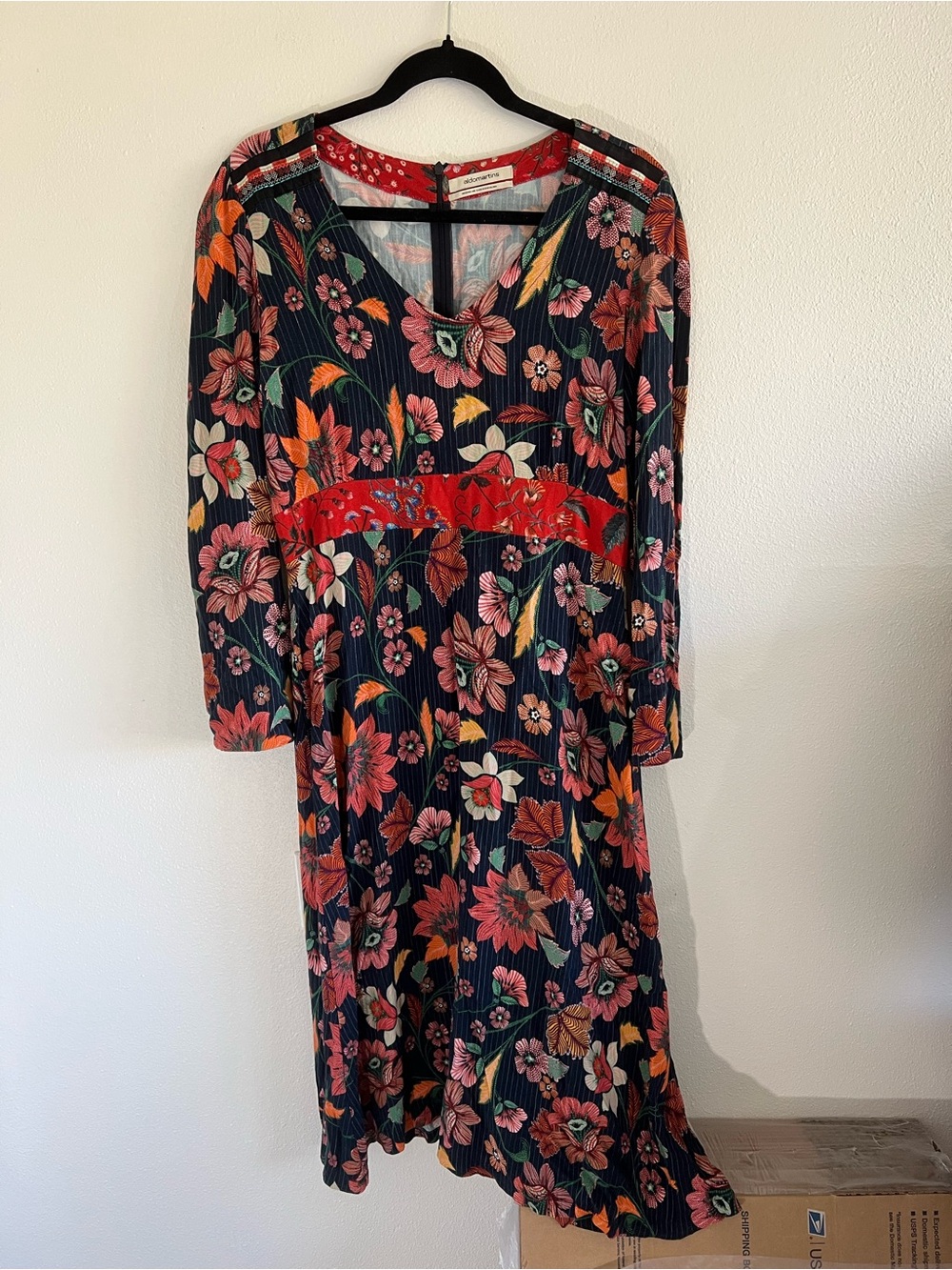 Anthropologie Aldomartins Millefleur Floral V-Neck Midi Dress